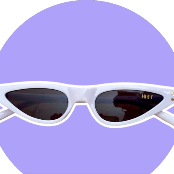 NWT White Slim-Lens Sunglasses, Retro, 50’s, by INDY - Picture 11 of 14